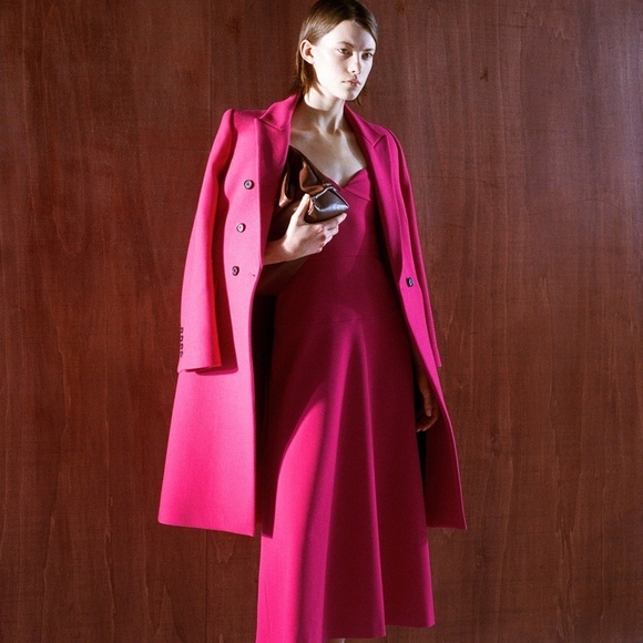 ZARA Corset Bustier Midi Dress Fuchsia BNWT - Picture 3 of 8